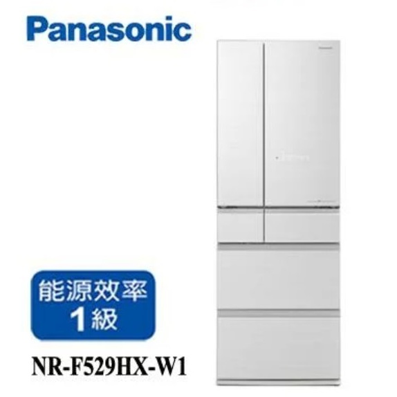 【Panasonic國際牌】NR-F529HX-W1 520L 日製六門變頻玻璃冰箱(無框玻璃) 翡翠白