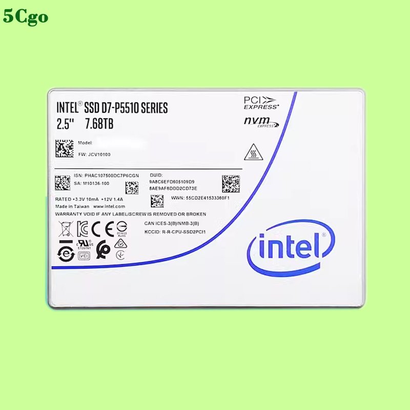 5Cgo.【含稅】Intel/英特爾 P5510 3.84T 7.68T U.2 NVME PCIE4.0企業級固態存儲