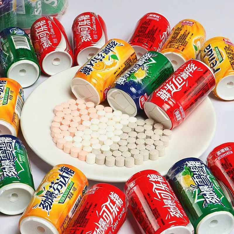 【津津優味】汽水糖 8g/罐 可樂雪碧芬達爆汽糖 創意造型 童年懷舊 休閒零食 批發