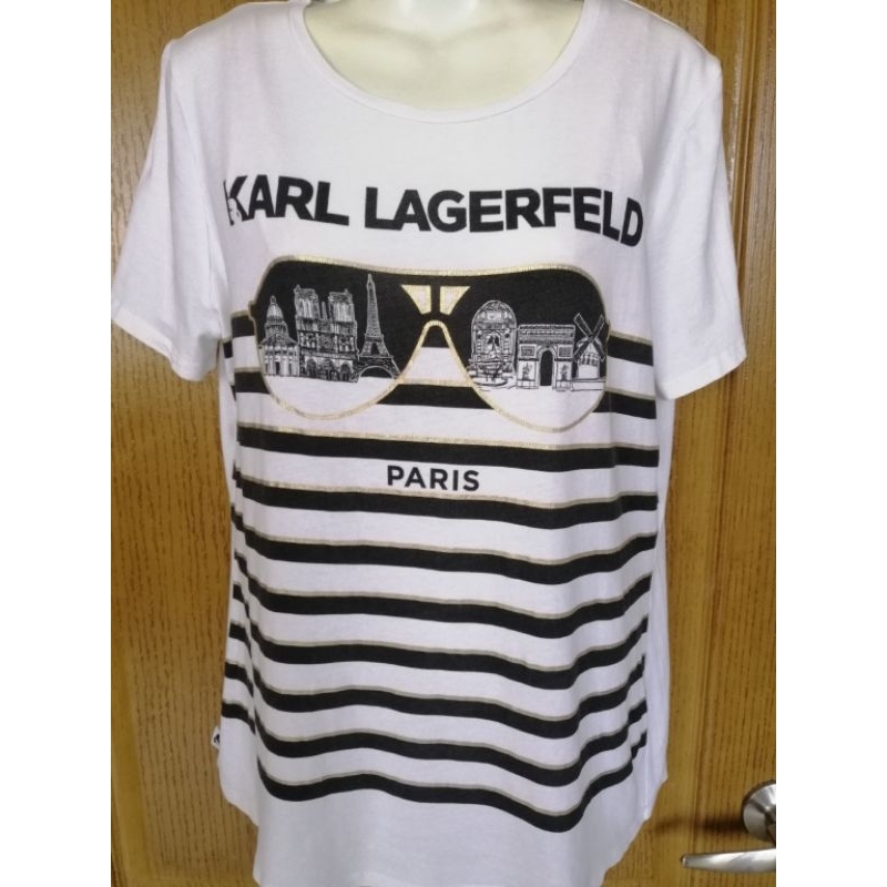 KARL LAGERFELD 老佛爺卡爾拉格斐白色T恤
