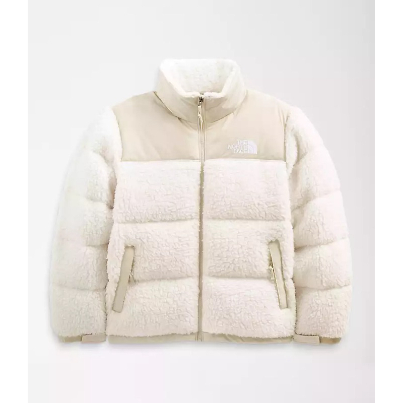 The North Face Sherpa Nuptse Jacket 北臉 米色 羊羔毛 奶茶色毛茸茸拼接外套