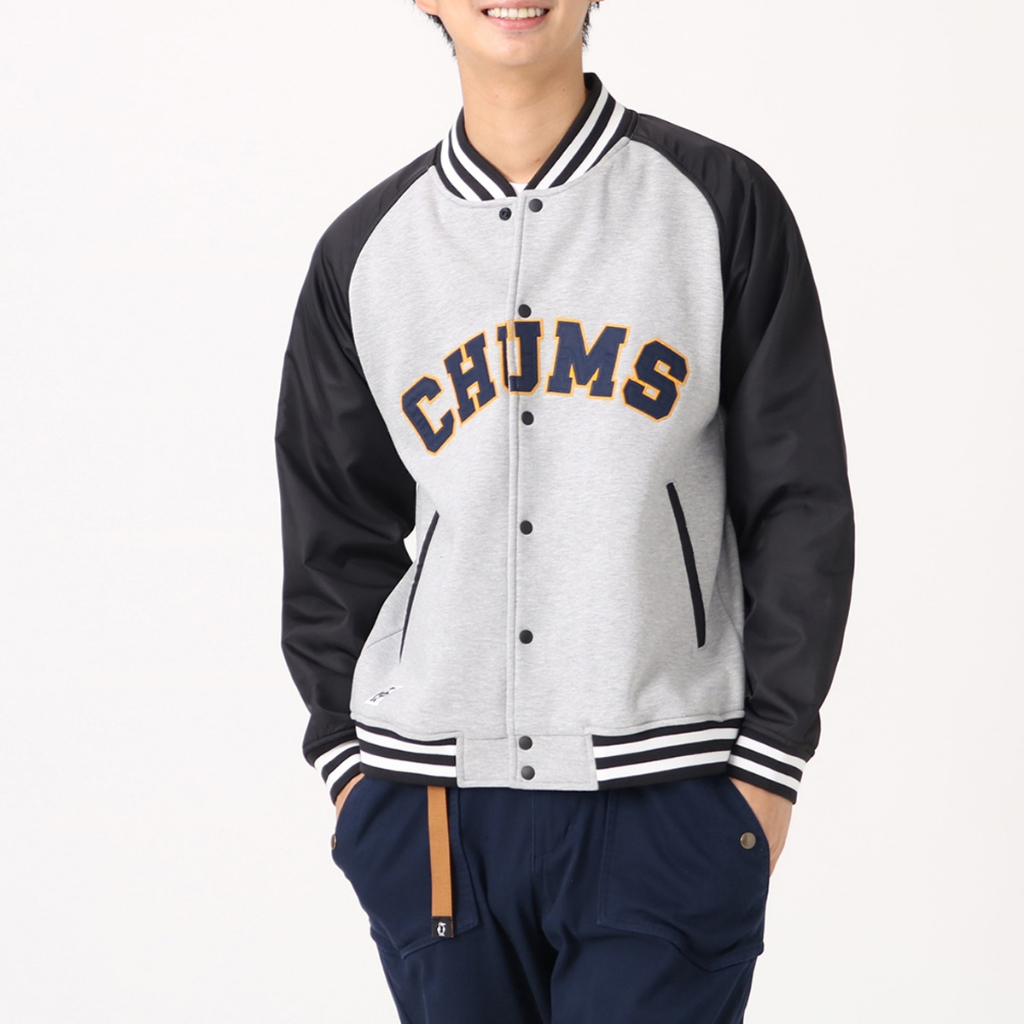 CHUMS Myton College Stadium Jumper 棒球外套  灰-CH001397G005