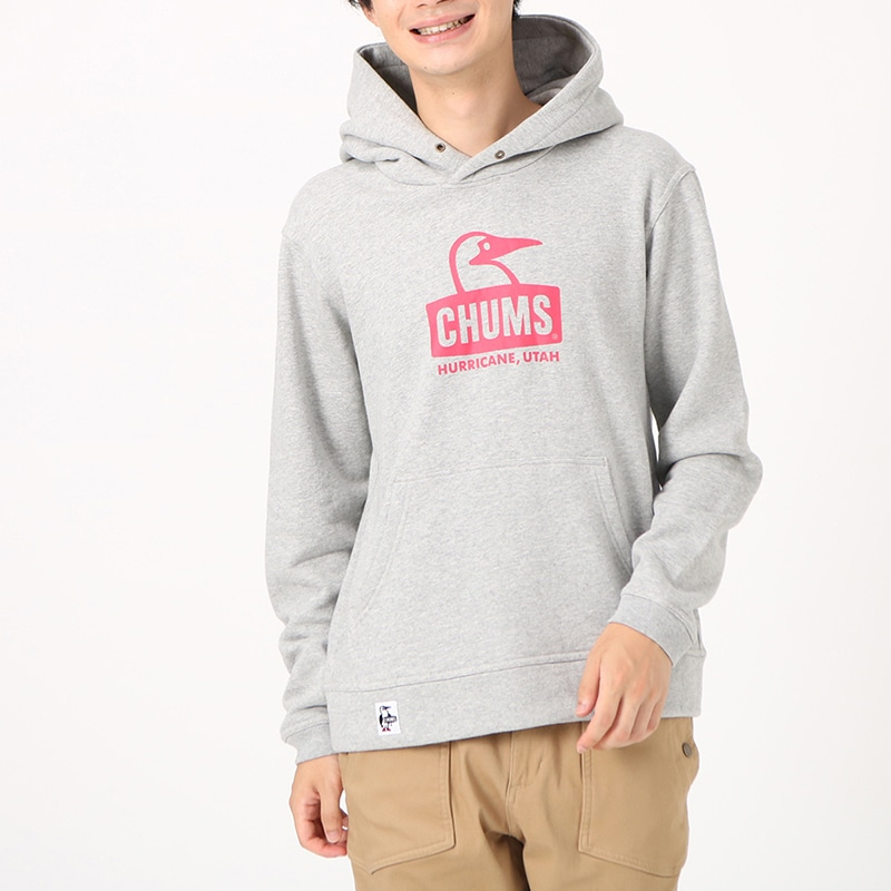 CHUMS Booby Face Pullover Parka連帽上衣 灰/紅色-CH001419G045