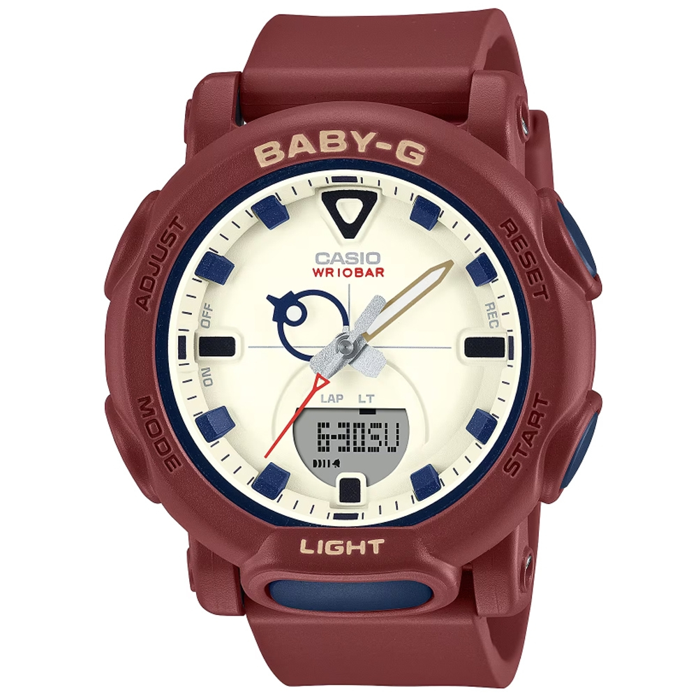 CASIO 卡西歐 BABY-G 復古時尚 霧面雙顯腕錶 41.8mm / BGA-310RP-4A