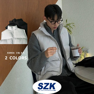 羽絨背心 無袖羽絨背心 秋冬必備 羽絨 情侶背心 穿搭背心 保暖背心 厚背心 韓系穿搭 寬鬆落肩 韓國男裝 男女皆可