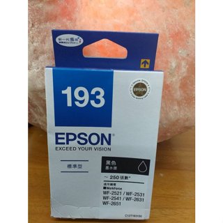 EPSON 193 黑色原廠盒裝標準型WF-2521 , WF-2531 , WF-2541 C13T193150