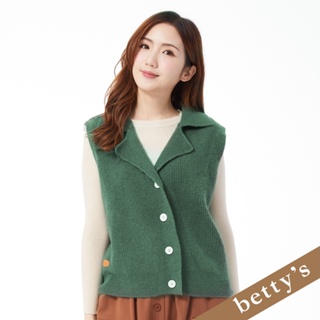betty’s貝蒂思(25)西裝領開襟背心毛衣(綠色)