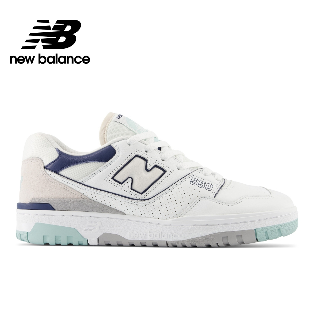 【New Balance】 NB 復古運動鞋_中性_白/薄荷/海軍藍_BB550WCA-D楦 550