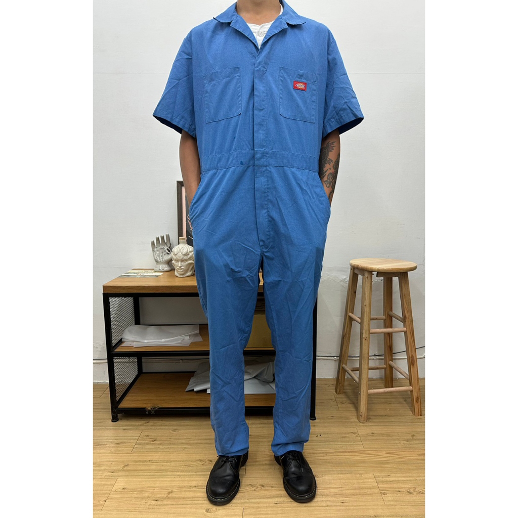 DICKIES 水藍 連身工作服 工作褲 42 二手 古著