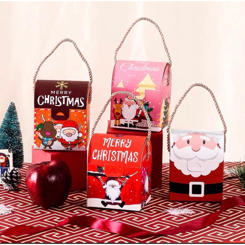 優選台灣現貨 聖誕節 聖誕禮品禮盒 聖誕點點小熊餅乾禮品盒 耶誕節禮品平安夜 聖誕蘋果盒包裝紙盒手提包裝盒子糖果盒薑餅盒