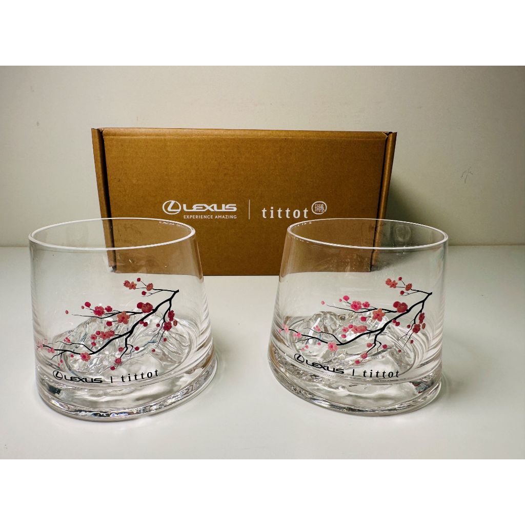 LEXUS 聯名 tittoi 琉園玉山梅花水晶杯 一組兩個 全新品 LEXUS精品