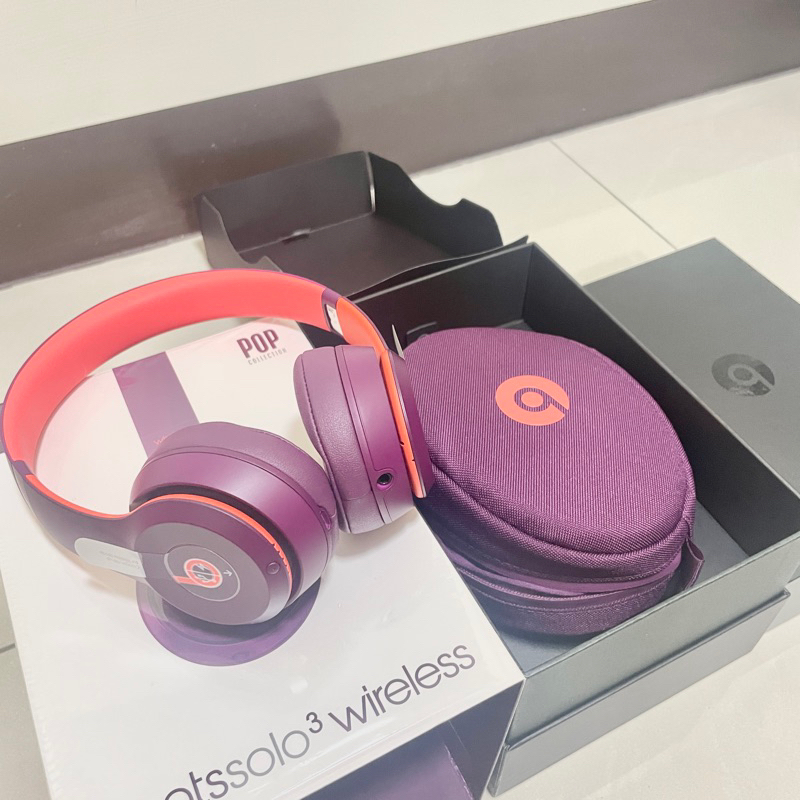 Beats Solo3 Wireless 頭戴式藍牙耳機-紫橘色 全新僅拆封