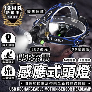【🔥S-SportPlus+🔥】LED頭燈 工作頭燈 露營燈 照明燈 強光頭燈 充電頭燈 頭燈 工作燈 登山 廣角 聚焦