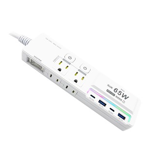 小白的生活工場*安全達人 3開4插3P 65W 氮化鎵USB超級閃充延長線(K-201PLC)SH4348