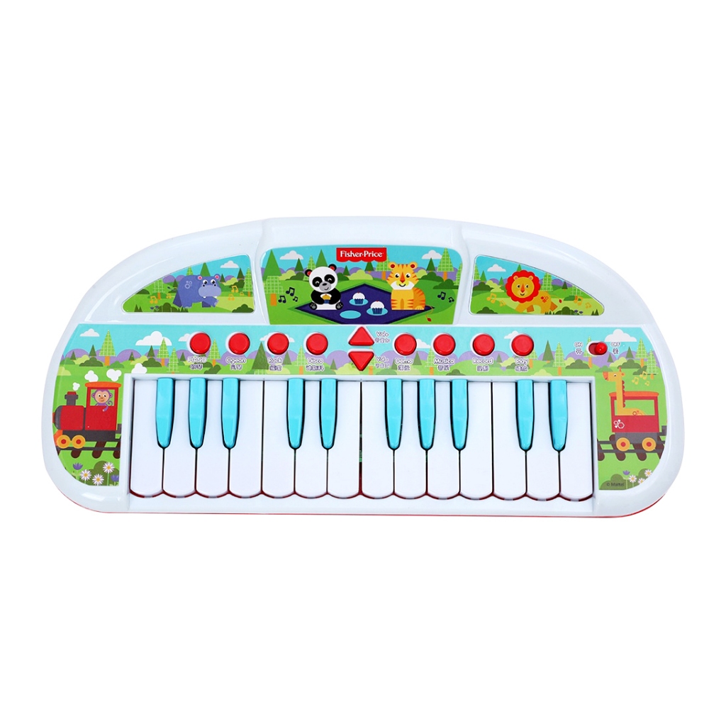 【費雪 Fisher-price】24鍵兒童電子琴 早教啟蒙樂器 音樂多功能電子琴 益智玩具 小鋼琴樂器玩 鋼琴
