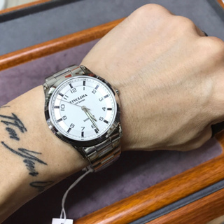台灣老店 日本品牌 TIVOLINA 高帽子 白面 手錶 藍寶石鏡面 不鏽鋼錶殼 日本機芯 MAW3751-W