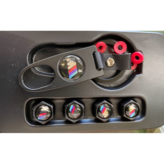 BMW 寶馬 專用 M款&原標 輪胎氣嘴蓋(4顆裝)+板手造型鑰匙圈