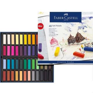 德國FABER-CASTELL 輝柏-創意工坊軟性粉彩條(方)-短型-(48色)