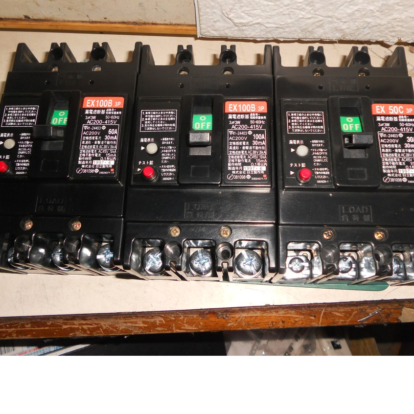 日本HITACHI日立 漏電開關EX100B EX50C 3P  30mA 200-415V 過負荷短路保護兼用