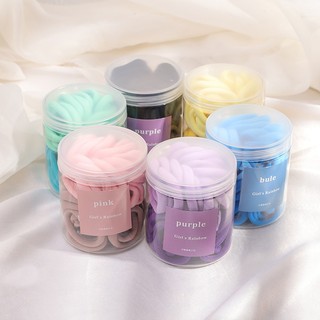 【嚴選SHOP】韓系髮圈 50入裝 無接縫髮圈 罐裝髮圈 綁馬尾 高彈力 海底撈同款髮圈 髮帶造型髮圈【K314】