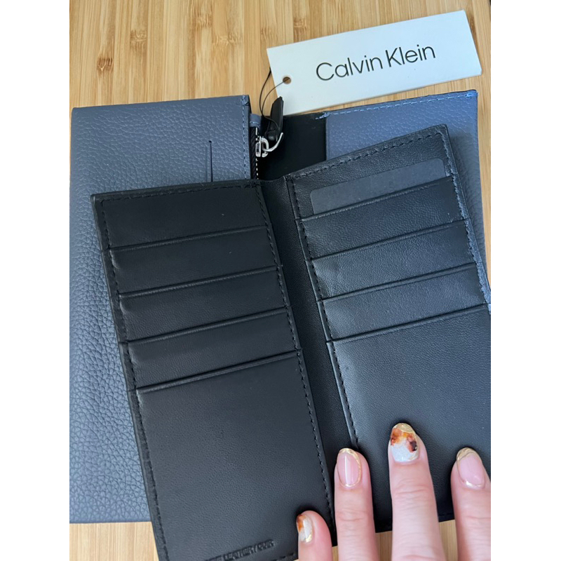 全新-CK Calvin Klein霧霾藍長夾（含卡夾）