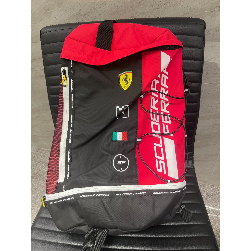 (正品) Scuderia Ferrari 法拉利車隊 紅黑後背包