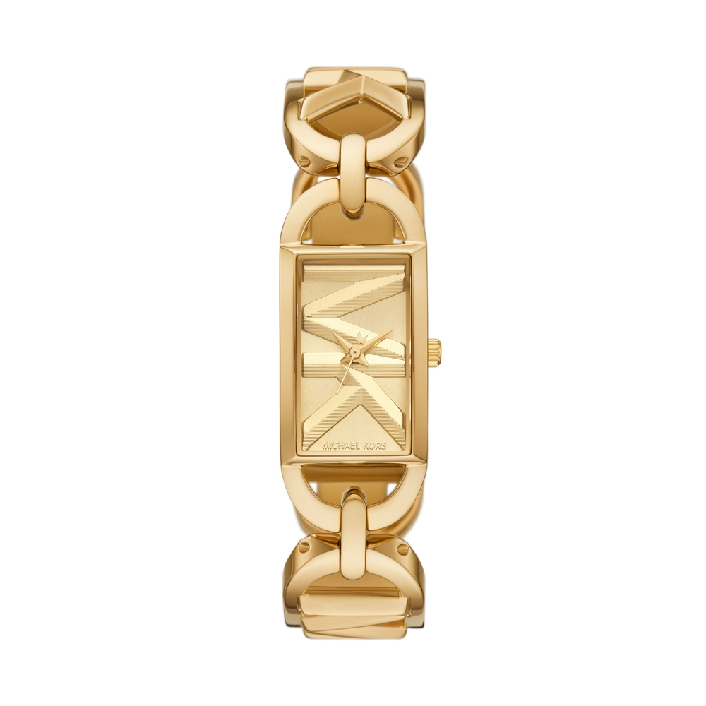 Michael Kors 品牌LOGO造型時尚鍊錶-金-MK7406