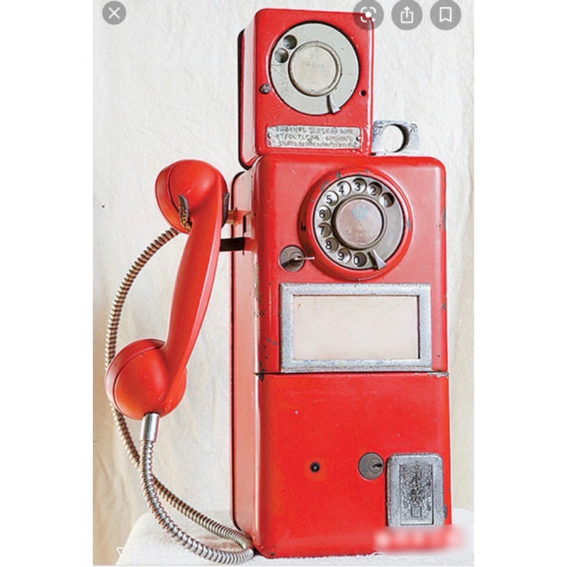 ［超稀有夢幻逸品］早期紅色公共電話110/119緊急撥號機