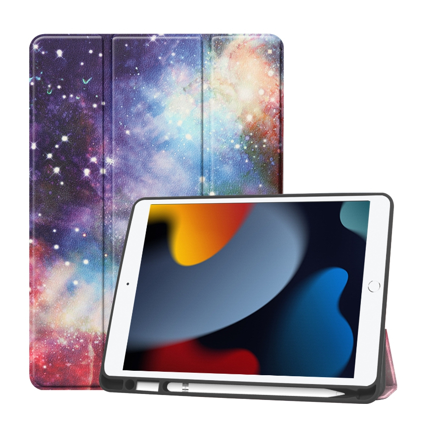 iPad 7 / 8 / 9代三折tpu筆槽平板彩繪保護套 10.2寸保護套