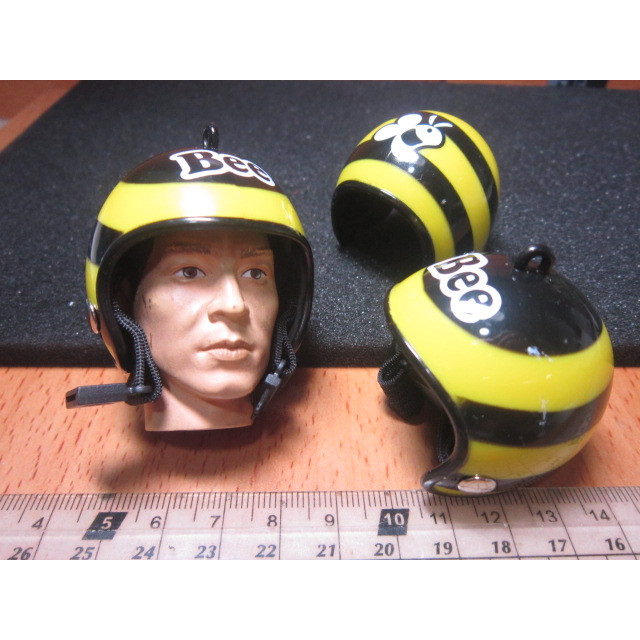 RJ1休閒部門 BEE搞笑蜜蜂款1/6四分之三罩安全帽一頂 mini模型(有突耳孔 未切裁) 不是真人用的
