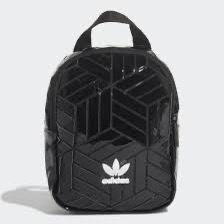 【HOYA SHOP】ADIDAS 三宅一生 休閒 菱格 後背包 小背包 黑 塑膠亮面 白LOGO 基本款 FL9679