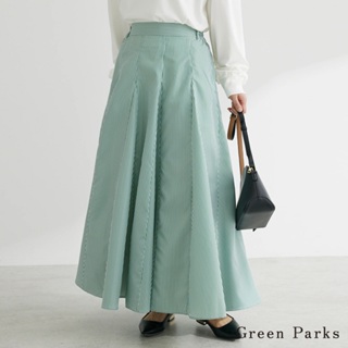 Green Parks 細條紋立體打褶喇叭長裙(6P32L0L0300)