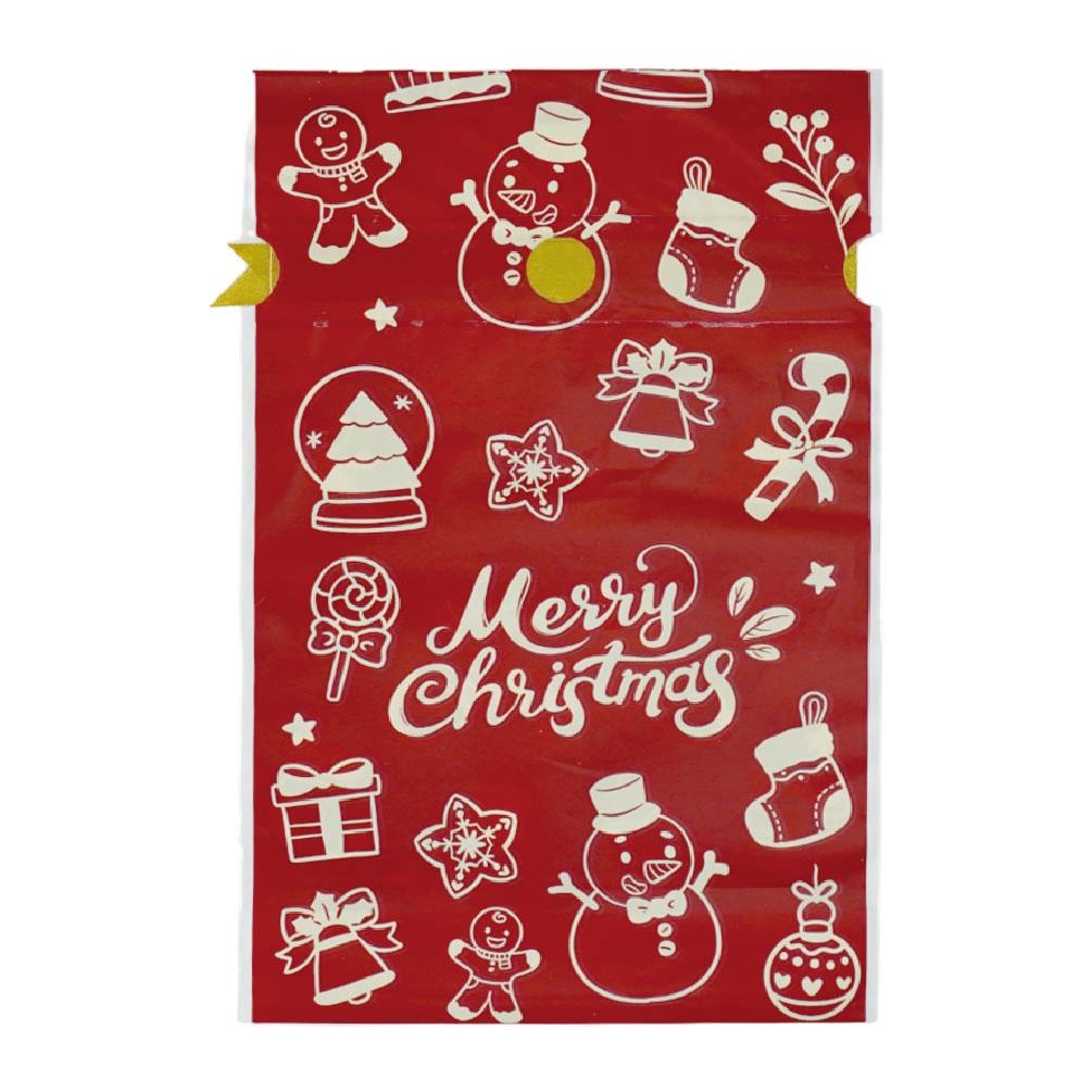 束口禮物袋3入(紅色聖誕)-簡單生活 墊腳石購物網