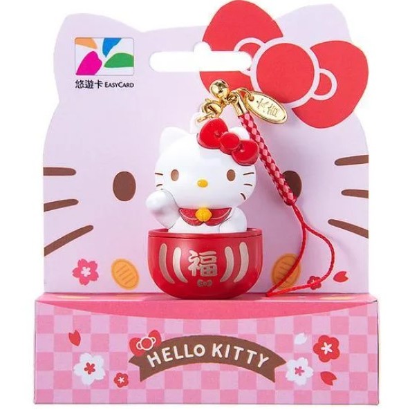 HELLO KITTY招財達摩3D造型悠遊卡 一個 #交換禮物【全新品】240521