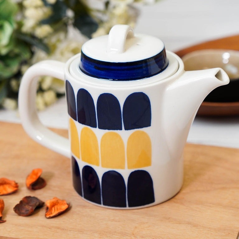 現貨 日本製 美濃燒陶瓷茶壺 納維亞｜藍色 黃色 茶壺 陶器 茶具 陶瓷茶壺 茶具 泡茶壺 635cc 日本進口