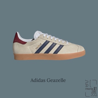 ADIDAS GAZELLE “DARK BLUE" 復古米白 藍線 休閒鞋 IE0546【Insane-21】