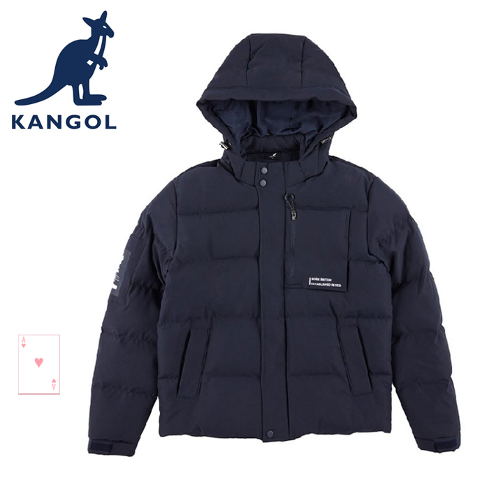 【紅心包包館】KANGOL 英國袋鼠 秋冬 連帽鋪棉外套 63551443 外套 深藍 淺灰