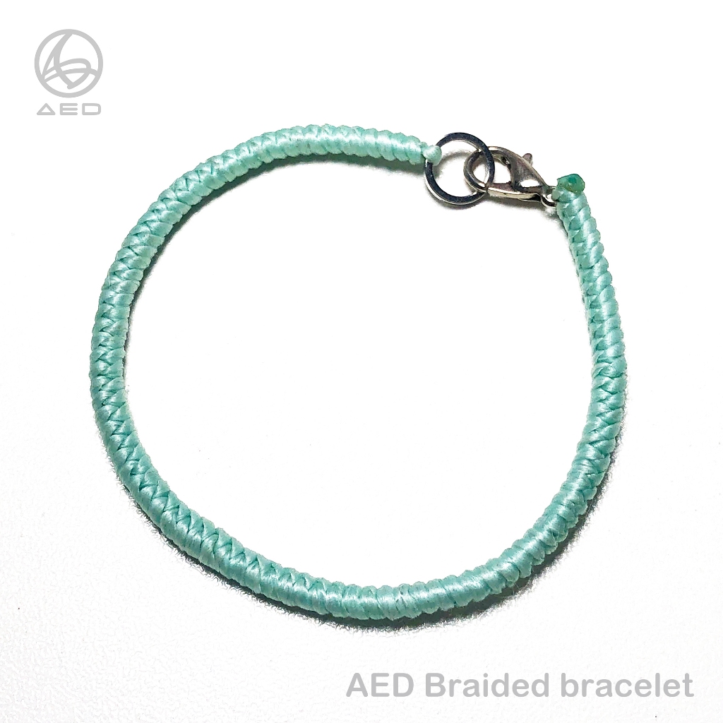 手工編織全編金剛結平安手鍊 泰國蠶絲蠟線(蒂芬妮綠) AED braided bracelet 樹門設計