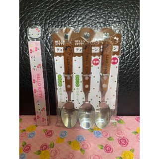 Hello Kitty木柄不鏽鋼湯匙/茶湯匙/布丁湯匙/點心湯匙/冰淇淋湯匙3支一售—2015年