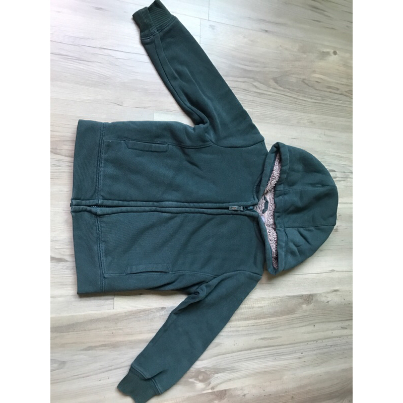 Uniqlo  綠色棉質連帽保暖外套（110公分）