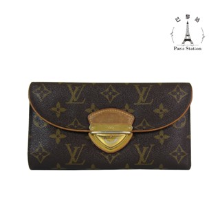 【巴黎站二手名牌專賣店】＊現貨＊LV 路易威登 真品＊M60123經典Monogram花紋壓釦曼哈頓三折長夾