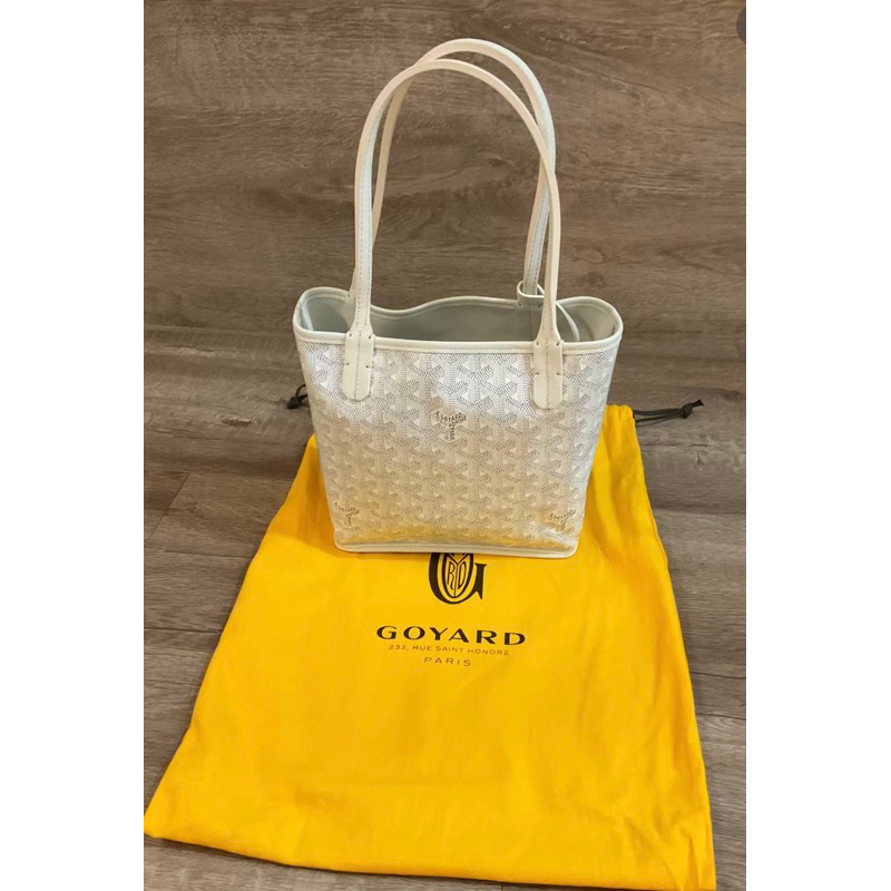 Goyard Anjou mini tote 白色小牛皮/雙面使用