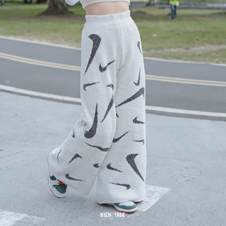 NIKE SPORTSWEAR COZY BOUCLE PANTS 米杏 滿版勾 針織 寬 長褲【FD4289-104】