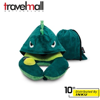 Travelmall 專利3D按壓式充氣連帽枕 黑 灰 動物 午休枕 頸枕 旅行枕 充氣