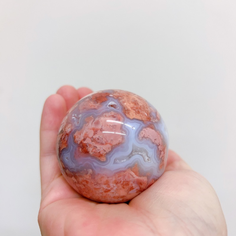 ▪️𝐴𝑔𝑎𝑡𝑒粉色瑪瑙球Ⓒ▪️5.7cm瑪瑙 蜜桃粉瑪瑙 瑪瑙晶洞 瑪瑙晶洞球 爆晶 軟糖 晶體閃閃