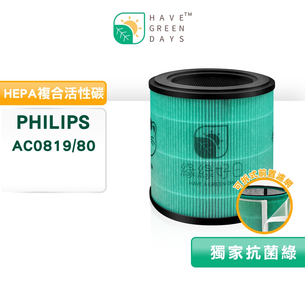 適用 Philips 飛利浦 AC0819/80 抗菌HEPA濾芯 複合 蜂顆活性碳 清淨機濾網 FY0194/30