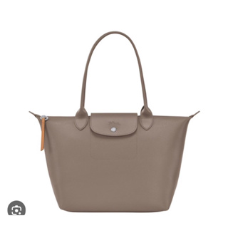 LONGCHAMP LE PLIAGE CITY 全新 長把肩背水餃包 托特包 灰色/奶茶色