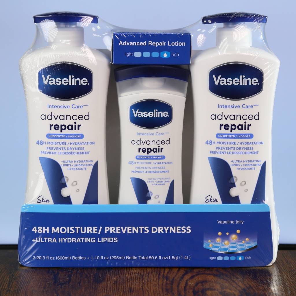 【好市多代購】Vaseline 凡士林潤膚乳液 深層修護(黃) / 專業修護(白)/ 蘆薈舒緩(綠) | Costco