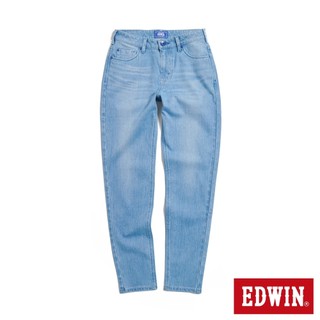 EDWIN 女款 EDGE x JERSEYS 迦績 超彈力丹寧錐形牛仔褲(石洗藍)