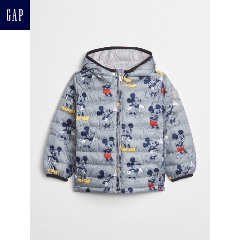 Gap Disney迪士尼系列男嬰幼童 可愛米奇圖案鋪棉長袖外套 304602-可愛米奇圖案